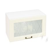 Кухня «Ницца»: Шкаф верхний горизонтальный со стеклом 600, ШВГС 600 (Крем/корпус белый)