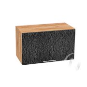 Кухня «Валерия-М»: Шкаф верхний горизонтальный 600, ШВГ 600 (дождь черный/корпус дуб крафт золотой)