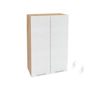 Кухня «Валерия-М»: Шкаф верхний 609, ШВ 609 новый (дождь серый/корпус дуб крафт золотой)