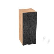 Кухня «Валерия-М»: Шкаф верхний 300, ШВ 300 (дождь черный/корпус дуб крафт золотой)