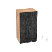 Кухня «Валерия-М»: Шкаф верхний 400, ШВ 400 (дождь черный/корпус дуб крафт золотой)