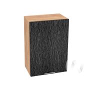 Кухня «Валерия-М»: Шкаф верхний 500, ШВ 500 (дождь черный/корпус дуб крафт золотой)