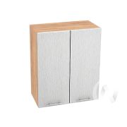 Кухня «Валерия-М»: Шкаф верхний 600, ШВ 600 новый (дождь серый/корпус дуб крафт золотой)