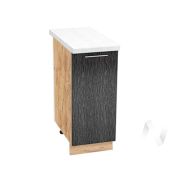 Кухня «Валерия-М»: Шкаф нижний 400, ШН 400 (дождь черный/корпус дуб крафт золотой)