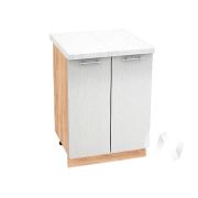 Кухня «Валерия-М»: Шкаф нижний 600, ШН 600 (дождь серый/корпус дуб крафт золотой)