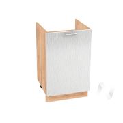 Кухня «Валерия-М»: Шкаф нижний под мойку 500, ШНМ 500 (дождь серый/корпус дуб крафт золотой)