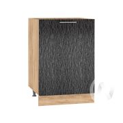 Кухня «Валерия-М»: Шкаф нижний под мойку 500, ШНМ 500 (дождь черный/корпус дуб крафт золотой)