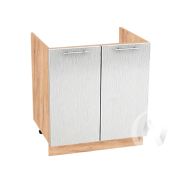 Кухня «Валерия-М»: Шкаф нижний под мойку 800, ШНМ 800 новый (дождь серый/корпус дуб крафт золотой)