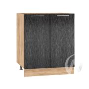 Кухня «Валерия-М»: Шкаф нижний под мойку 800, ШНМ 800 новый (дождь черный/корпус дуб крафт золотой)