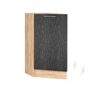 Кухня «Валерия-М»: Шкаф нижний торцевой 300, ШНТ 300 (дождь черный/корпус дуб крафт золотой)