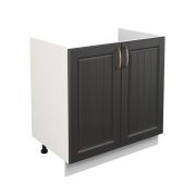 Шкаф нижний под мойку ШНМ 800 Корпус: ЛДСП белый 16мм; фасад: фрезеровка Лондон, МДФ дуб венге 16мм