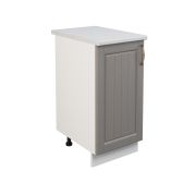 Шкаф нижний ШН 400 Корпус: ЛДСП белый 16мм; фасад: фрезеровка Лондон, МДФ дуб графит 16мм