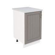 Шкаф нижний ШН 500 Корпус: ЛДСП белый 16мм; фасад: фрезеровка Лондон, МДФ дуб графит 16мм