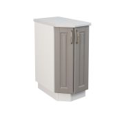 Шкаф нижний торцевой ШНТ 360 Корпус: ЛДСП белый 16мм; фасад: фрезеровка Лондон, МДФ дуб графит 16мм