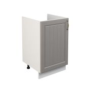 Шкаф нижний под мойку ШНМ 500 Корпус: ЛДСП белый 16мм; фасад: фрезеровка Лондон, МДФ дуб графит 16мм