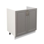 Шкаф нижний под мойку ШНМ 800 Корпус: ЛДСП белый 16мм; фасад: фрезеровка Лондон, МДФ дуб графит 16мм