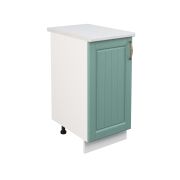 Шкаф нижний ШН 400 Корпус: ЛДСП белый 16мм; фасад: фрезеровка Лондон, МДФ дуб изумруд 16мм
