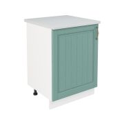 Шкаф нижний ШН 600-1 Корпус: ЛДСП белый 16мм; фасад: фрезеровка Лондон, МДФ дуб изумруд 16мм