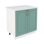 Шкаф нижний ШН 800 Корпус: ЛДСП белый 16мм; фасад: фрезеровка Лондон, МДФ дуб изумруд 16мм