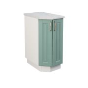 Шкаф нижний торцевой ШНТ 360 Корпус: ЛДСП белый 16мм; фасад: фрезеровка Лондон, МДФ дуб изумруд 16мм