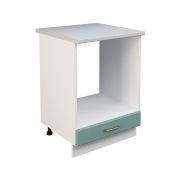 Шкаф нижний духовой ШНД 600 Корпус: ЛДСП белый 16мм; фасад: фрезеровка Лондон, МДФ дуб изумруд 16мм