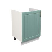 Шкаф нижний под мойку ШНМ 600-1 Корпус: ЛДСП белый 16мм; фасад: фрезеровка Лондон, МДФ дуб изумруд 16мм