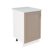 Шкаф нижний ШН 500 Корпус: ЛДСП белый 16мм; фасад: фрезеровка Лондон, МДФ дуб капучино 16мм