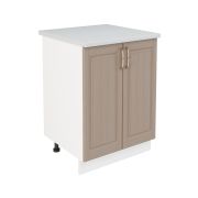 Шкаф нижний ШН 600 Корпус: ЛДСП белый 16мм; фасад: фрезеровка Лондон, МДФ дуб капучино 16мм