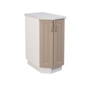 Шкаф нижний торцевой ШНТ 360 Корпус: ЛДСП белый 16мм; фасад: фрезеровка Лондон, МДФ дуб капучино 16мм