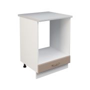 Шкаф нижний духовой ШНД 600 Корпус: ЛДСП белый 16мм; фасад: фрезеровка Лондон, МДФ дуб капучино 16мм