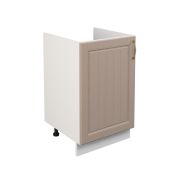Шкаф нижний под мойку ШНМ 500 Корпус: ЛДСП белый 16мм; фасад: фрезеровка Лондон, МДФ дуб капучино 16мм