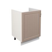 Шкаф нижний под мойку ШНМ 600-1 Корпус: ЛДСП белый 16мм; фасад: фрезеровка Лондон, МДФ дуб капучино 16мм