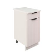 Шкаф нижний с ящиком ШН1Я 400 Корпус: ЛДСП белый 16мм; фасад: фрезеровка Норд Line, МДФ софт даймонд 16 мм