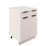 Шкаф нижний с ящиками ШН2Я 600 Корпус: ЛДСП белый 16мм; фасад: фрезеровка Норд Line, МДФ софт даймонд 16 мм