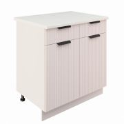 Шкаф нижний с ящиками ШН2Я 800 Корпус: ЛДСП белый 16мм; фасад: фрезеровка Норд Line, МДФ софт даймонд 16 мм