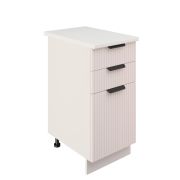 Шкаф нижний с ящиками ШН3Я 400 Корпус: ЛДСП белый 16мм; фасад: фрезеровка Норд Line, МДФ софт даймонд 16 мм