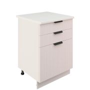 Шкаф нижний с ящиками ШН3Я 600 Корпус: ЛДСП белый 16мм; фасад: фрезеровка Норд Line, МДФ софт даймонд 16 мм