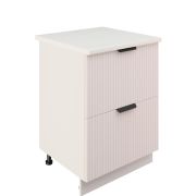 Шкаф нижний с ящиками ШНГ2Я 600 Корпус: ЛДСП белый 16мм; фасад: фрезеровка Норд Line, МДФ софт даймонд 16 мм