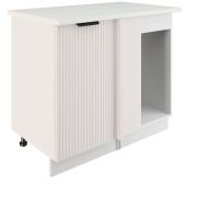 Шкаф нижний угловой  ШНУП 1000 Корпус: ЛДСП белый 16мм; фасад: фрезеровка Норд Line, МДФ софт даймонд 16 мм