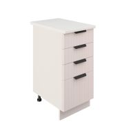 Шкаф нижний с ящиками ШНЯ 400 Корпус: ЛДСП белый 16мм; фасад: фрезеровка Норд Line, МДФ софт даймонд 16 мм