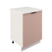 Шкаф нижний ШН 600-1 Корпус: ЛДСП белый 16мм; фасад: фрезеровка Норд Line, МДФ софт какао 16 мм