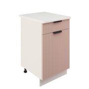 Шкаф нижний с ящиком ШН1Я 500 Корпус: ЛДСП белый 16мм; фасад: фрезеровка Норд Line, МДФ софт какао 16 мм