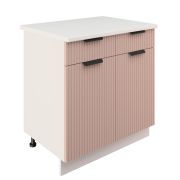 Шкаф нижний с ящиками ШН2Я 800 Корпус: ЛДСП белый 16мм; фасад: фрезеровка Норд Line, МДФ софт какао 16 мм