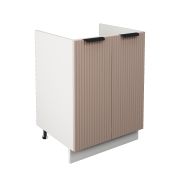 Шкаф нижний под мойку ШНМ 600 Корпус: ЛДСП белый 16мм; фасад: фрезеровка Норд Line, МДФ софт какао 16 мм