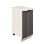 Шкаф нижний ШН 400 Корпус: ЛДСП белый 16мм; фасад: фрезеровка Норд Line, МДФ софт смок 16 мм