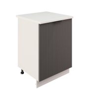 Шкаф нижний ШН 600-1 Корпус: ЛДСП белый 16мм; фасад: фрезеровка Норд Line, МДФ софт смок 16 мм