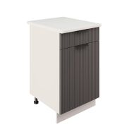 Шкаф нижний с ящиком ШН1Я 500 Корпус: ЛДСП белый 16мм; фасад: фрезеровка Норд Line, МДФ софт смок 16 мм