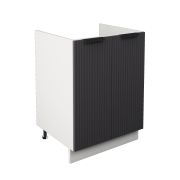 Шкаф нижний под мойку ШНМ 600 Корпус: ЛДСП белый 16мм; фасад: фрезеровка Норд Line, МДФ софт смок 16 мм