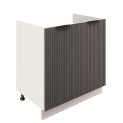 Шкаф нижний под мойку ШНМ 800 Корпус: ЛДСП белый 16мм; фасад: фрезеровка Норд Line, МДФ софт смок 16 мм