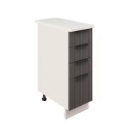 Шкаф нижний с ящиками ШНЯ 300 Корпус: ЛДСП белый 16мм; фасад: фрезеровка Норд Line, МДФ софт смок 16 мм